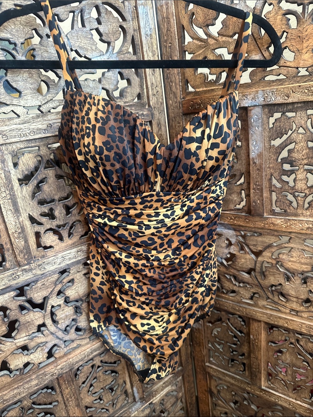 Miraclesuit Leopard Print One-Piece Swimsuit in Brown and Black Size 10